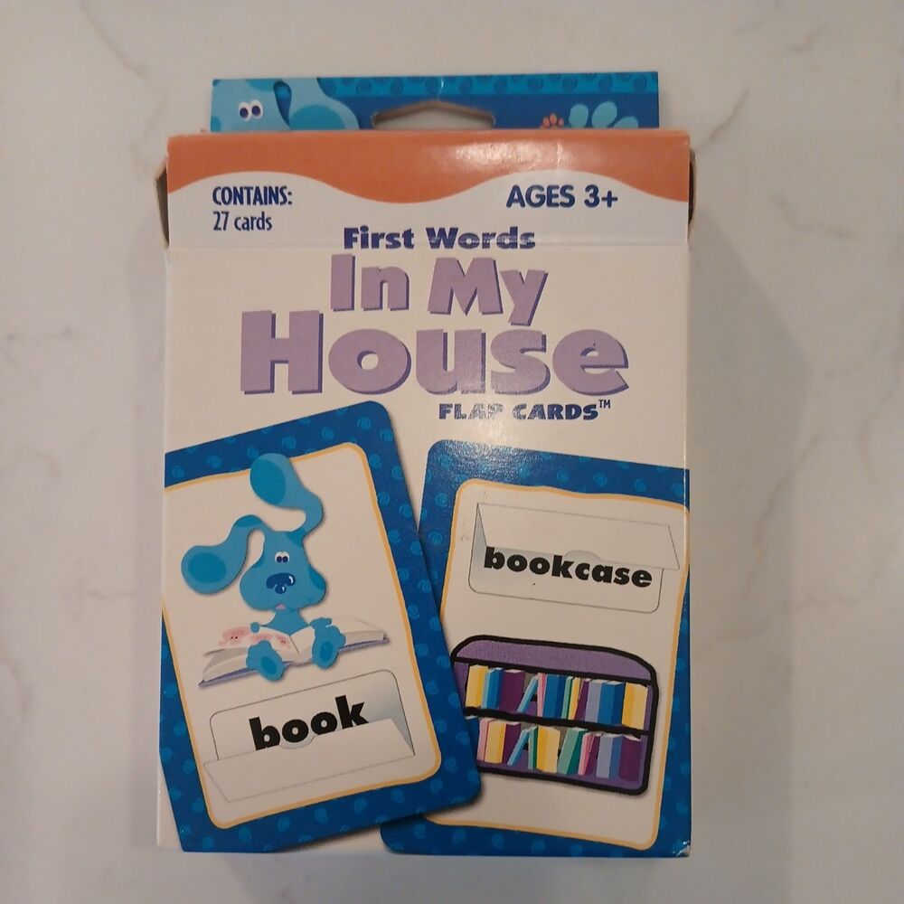 Vintage Blue Clues In My House First Words Flashcards Set 2003 - Complete!